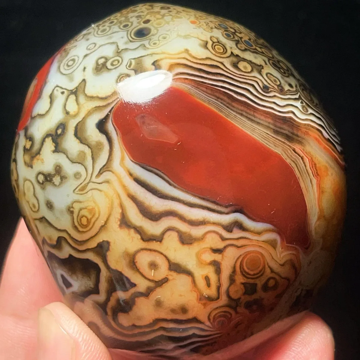 Vibrant Color Banded Agate Worry Stone, Gift Stone, Tumbled Polished, Birthday Gift, Natural Stone, Crystal Collection
