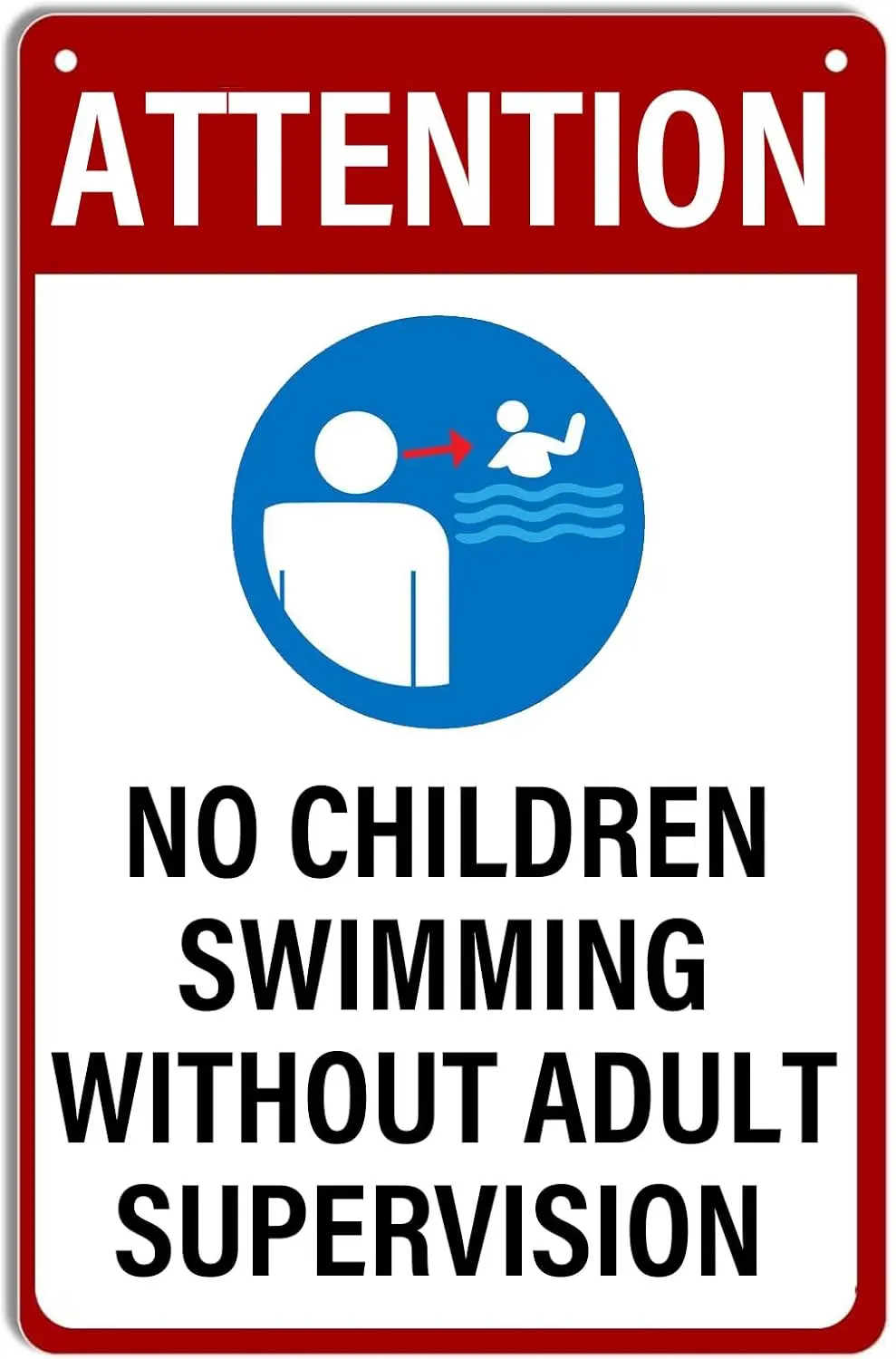 Reglas de piscina, letrero de estaño de Metal, los niños no deben usar la piscina sin la supervisión para adultos, letrero de advertencia, decoración de pared, póster para caca de natación