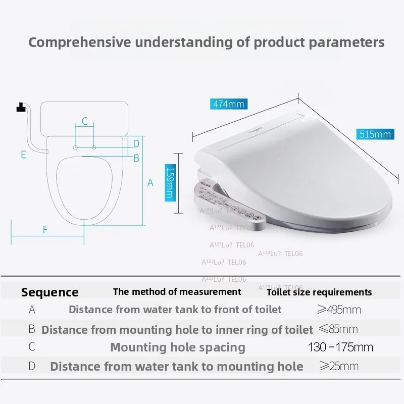 Smart Bidet Toilet Seat Cover Heated Washlet with Remote Control for Home Bathroom Comfort