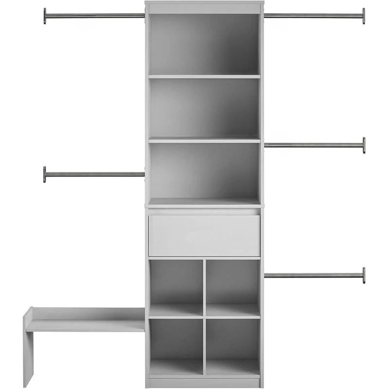 Adjustable Kids’ Closet Organizer System, Dove Gray