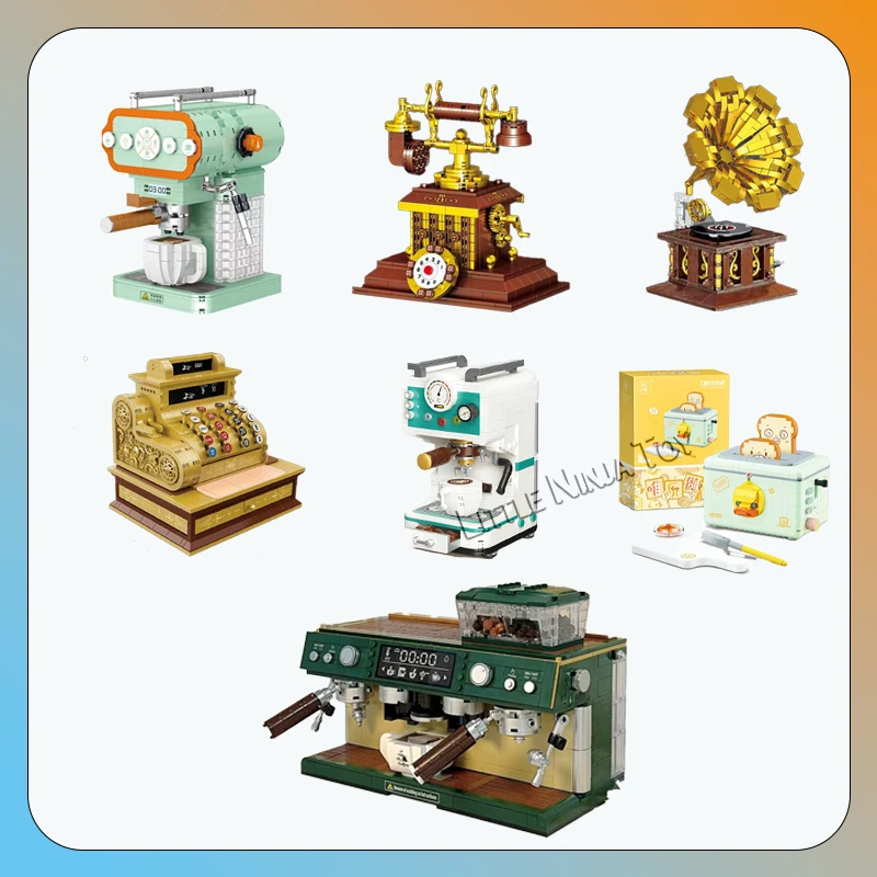

Creative Coffee Maker Mini Diamond Model Building Blocks Roast Duck Toaster Retro-style kerosene lamp Gift
