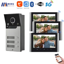 7 Inch Apartment Intercom System Touch Screen Tuya Wifi Video Door Entry System for 2 3 4 Homes Villas Video Door Phone Doorbell