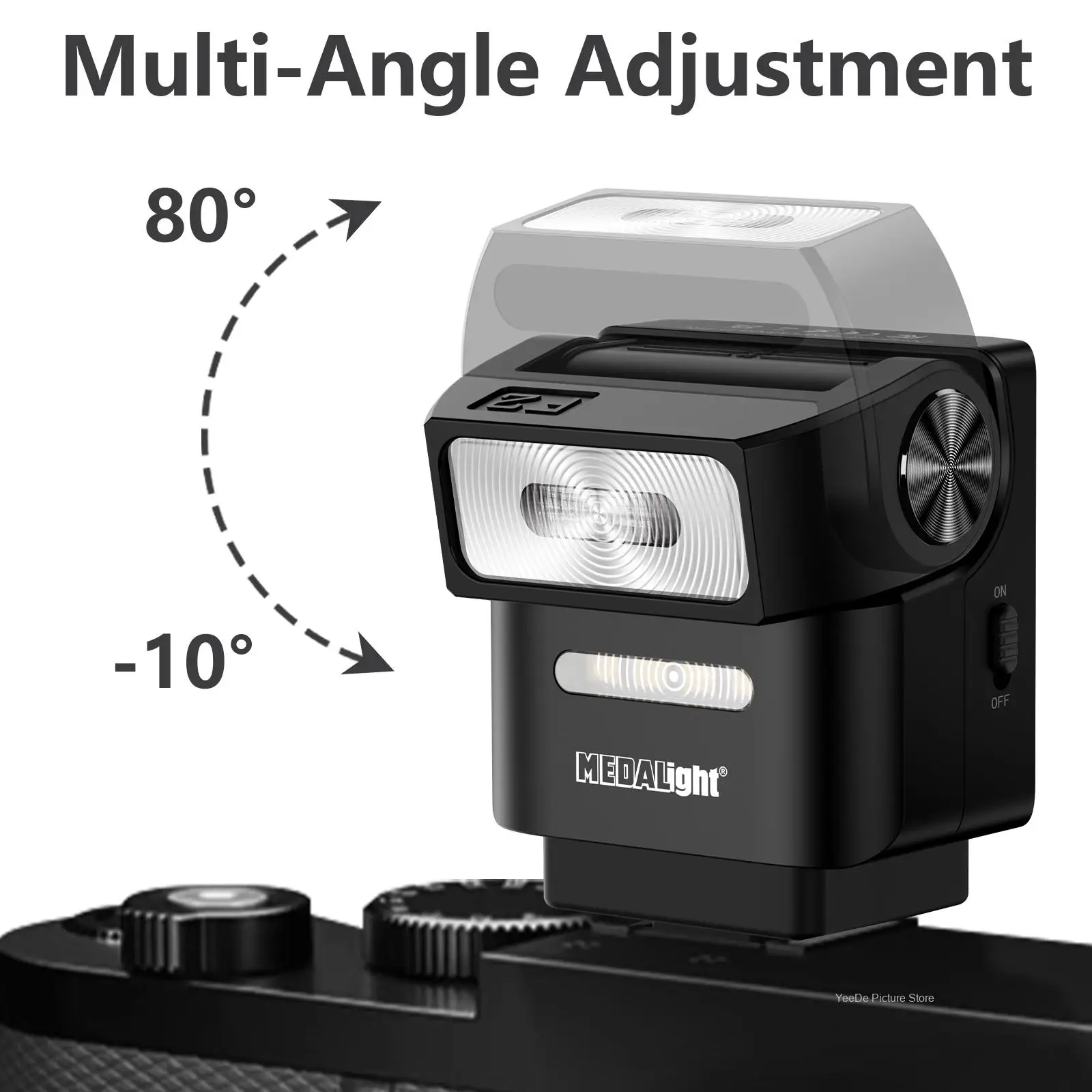 Medalight F2 كاميرا صغيرة قابلة للشحن ضوء فلاش Speedlite لكاميرات فوجي/سوني/نيكون/كانون/لايكا الرقمية فيلم DSLR