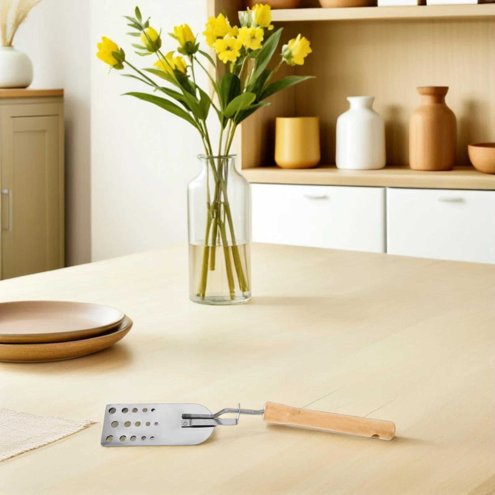 

Bbq Spatula Stainless Steel Heat Resistant Ergonomic Handle Large Flat Surface Multiuse Flipper Burger Steak Pancake