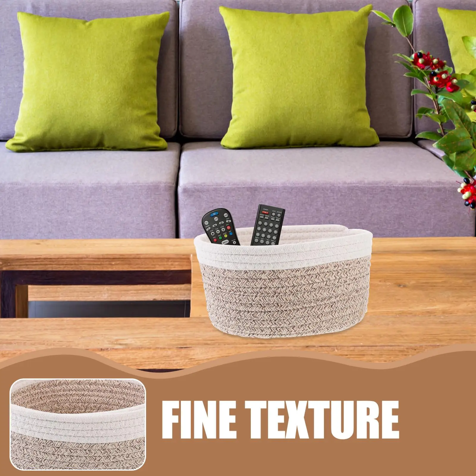 Cestini portaoggetti in corda di cotone da 2 pezzi bianchi ovali piccoli grandi ciascuno porta snack organizer da tavolo cestino per articoli vari per camera da letto