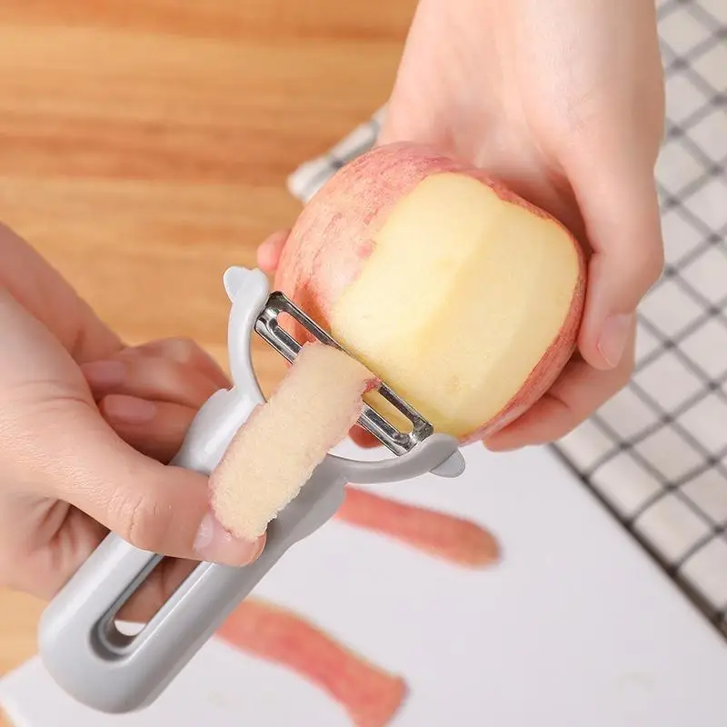 2Pcs Random Color Creative Home Multi-function Fruit and Vegetable Peeler Kitchen Stainless Steel Fruit Planer