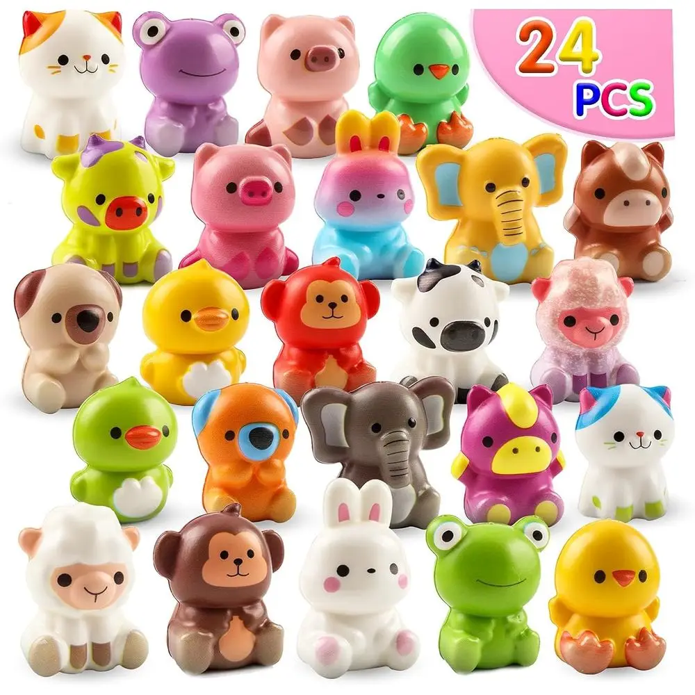 

Party Favors for Kids 24PCS Animal Squishy Toys,Christmas Stocking Stuffers for Kids,Pinata Stuffers,Birthday Gifts for Boys & G