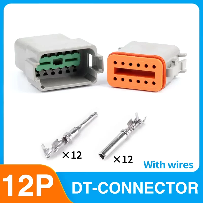 

5/10/100 Sets Deutsch Type Connector Male Female Waterproof DT Connectors 12-Pin Dt04-12p Dt06-12s ,Sealable,12 Position