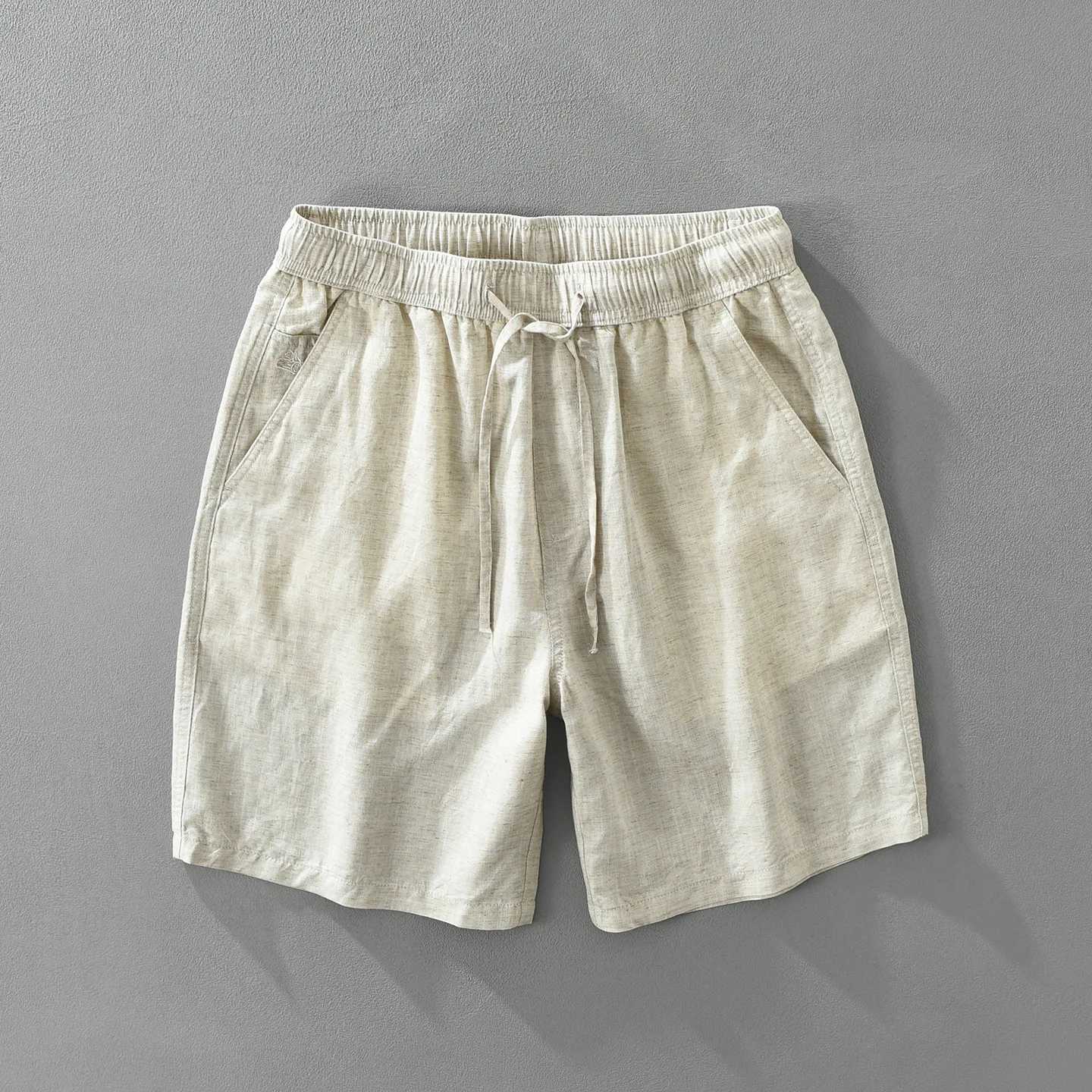 

Loose Men's Short Pants Summer Thin Breathable Lenzing Linen Casual Five-Quarter Pants Fashionable City Style Straight Leg Tr...