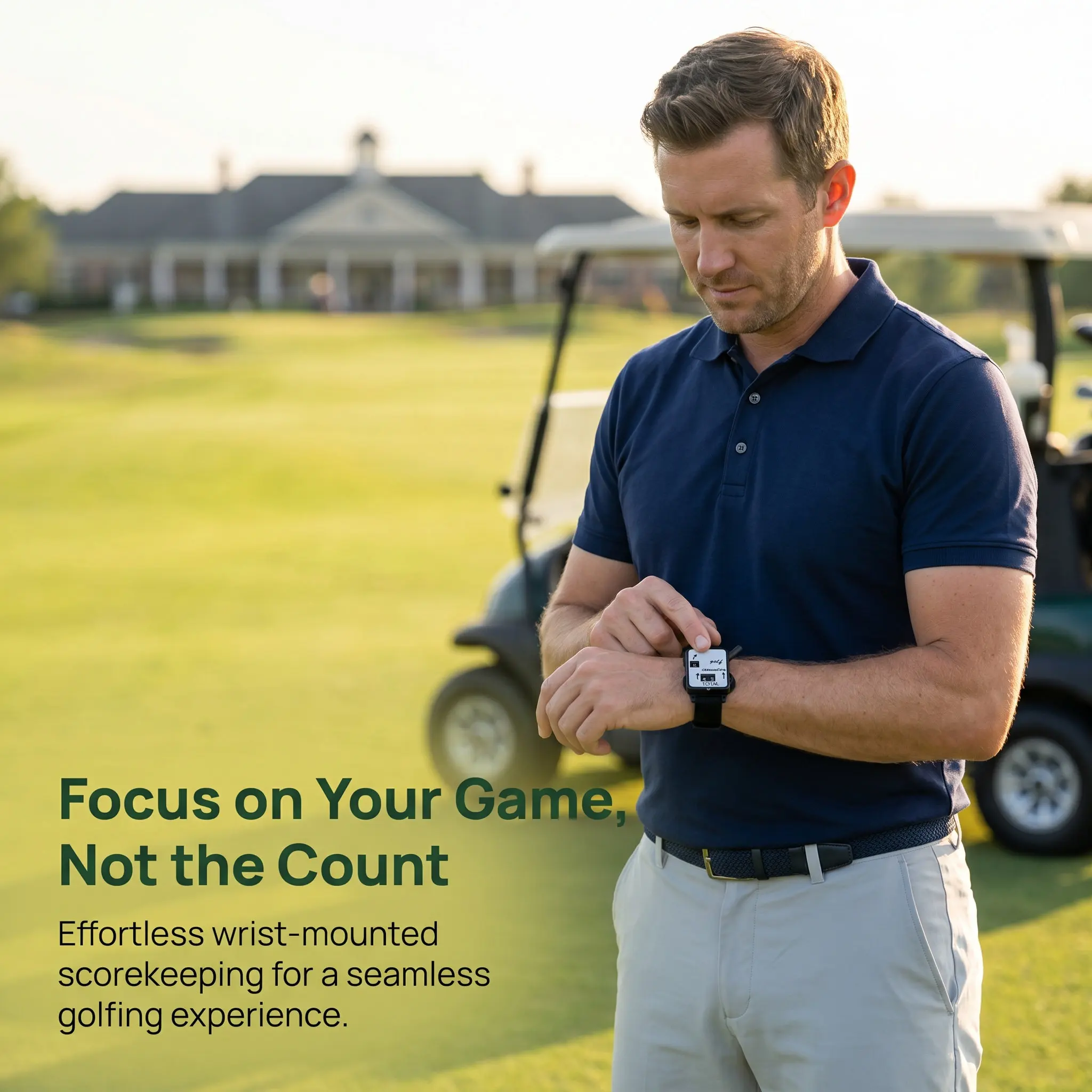 Golf Stroke Counter Wristband Black Portable 24Cm Total Length 3.5x2.5x0.8cm Wrist Mounted Press Once Per Shot