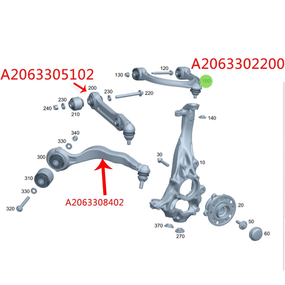 2063302100 High Quality For Mercedes-Benz W206 AJD Factory Direct Sale Control Arm Auto Suspension System A2063302200