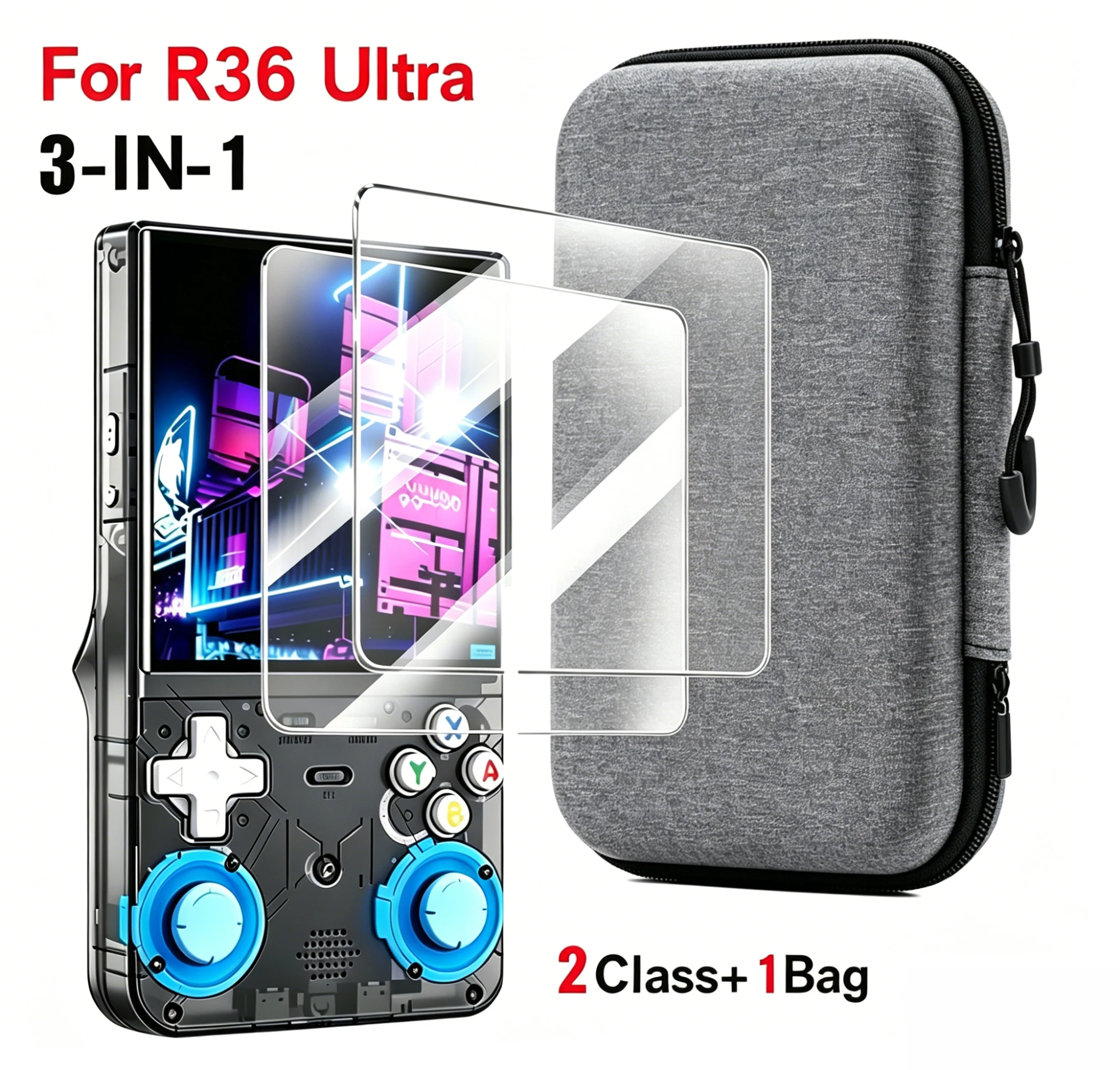 For R36 Ultra Carrying Bag EVA Hard Shell Shockproof Storage Case Tempered Glass Protector Silicone Skin Box