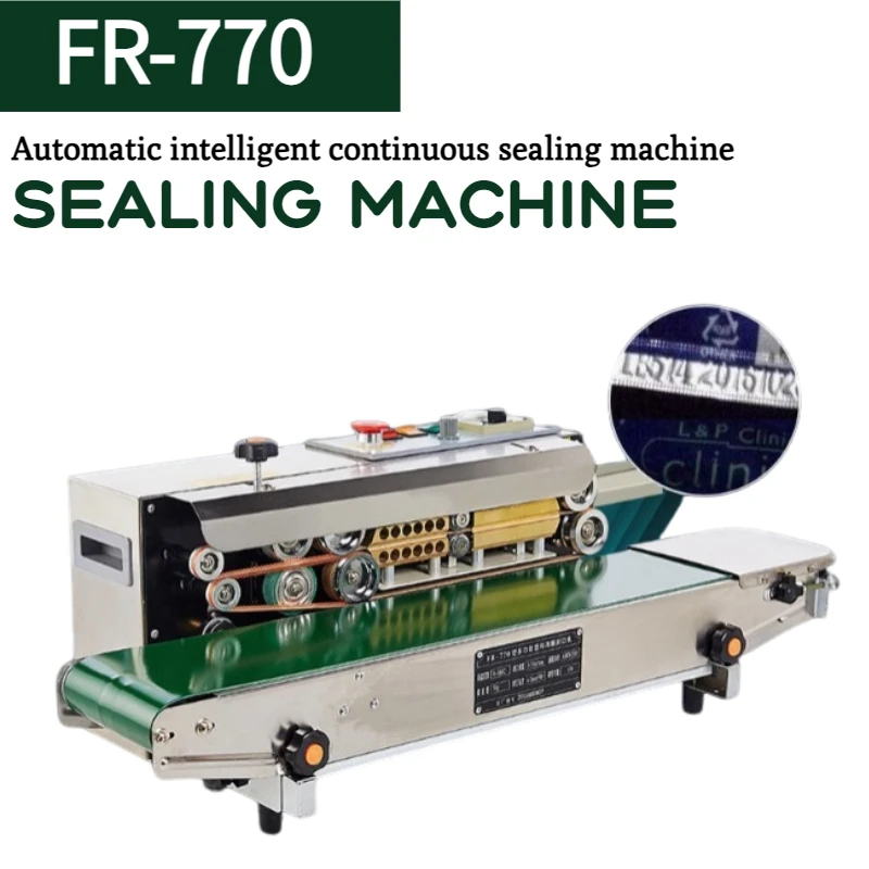 FR-770 Continuous Bag Band Sealing Machine Horizontal Band Sealer Automatic Expanded Food Plastic Bag Sealer