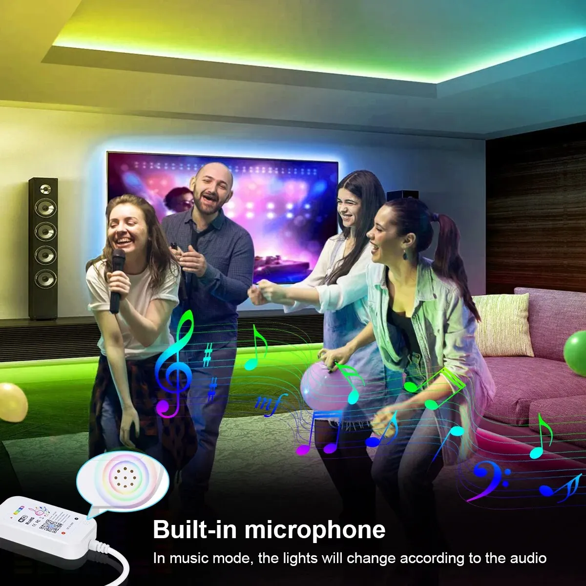 Smart Life TUYA WiFi RGB Controller DC 12V-24V LED Strip Lights Wireless Dimmer Switch Built-in MIC Music Sync Alexa Google Home