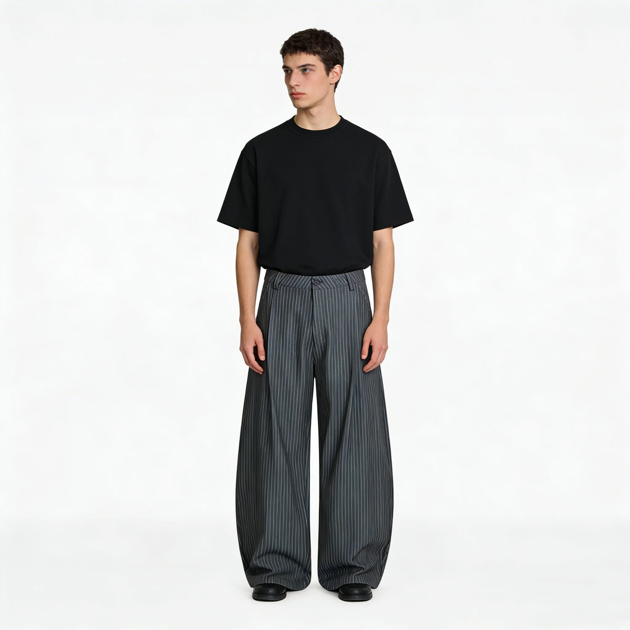 

Men's Baggy Wide Leg Dress Pants Old Money Aesthetic Pinstripe Casual Loose Lantern Trousers Streetwear Casual Slacks 2026