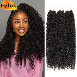 Extensiones de cabello de ganchillo para mujeres negras, trenzas bohemias onduladas al agua, trenza de ganchillo de pasión, 22 pulgadas