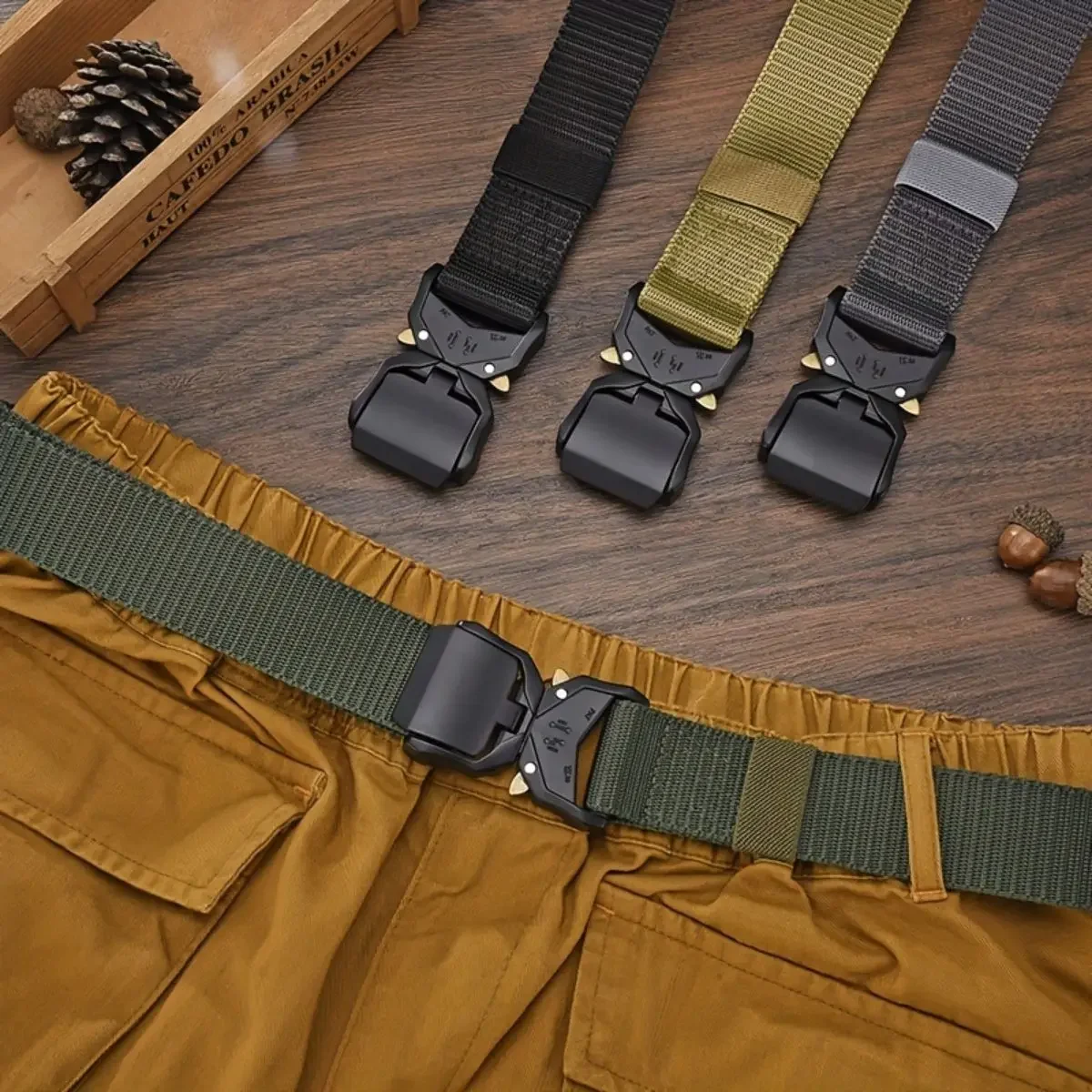 Plus Size Long Tactical Nylon Belt, Multi-Function