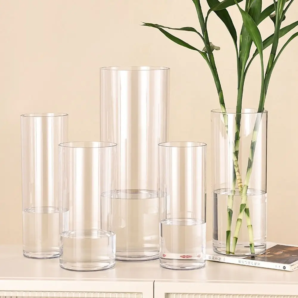 

Hydroponic Plants Acrylic Cylinder Vase Fresh Flowers Shatterproof Tall Rustic Clear Vases Durable Candles