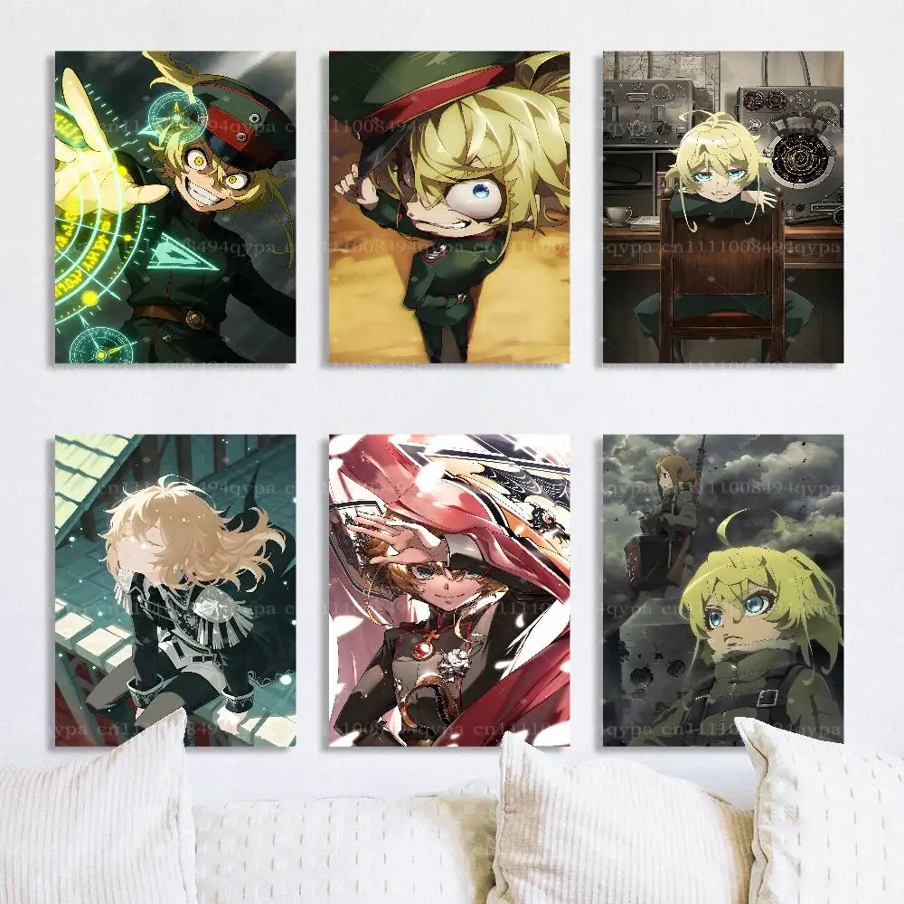 T-Tanya Degurechaff Youjo Senki Poster Gift for Men Women Wall Decor for Living Room  Bedroom Office UNFRAMED Wall Art