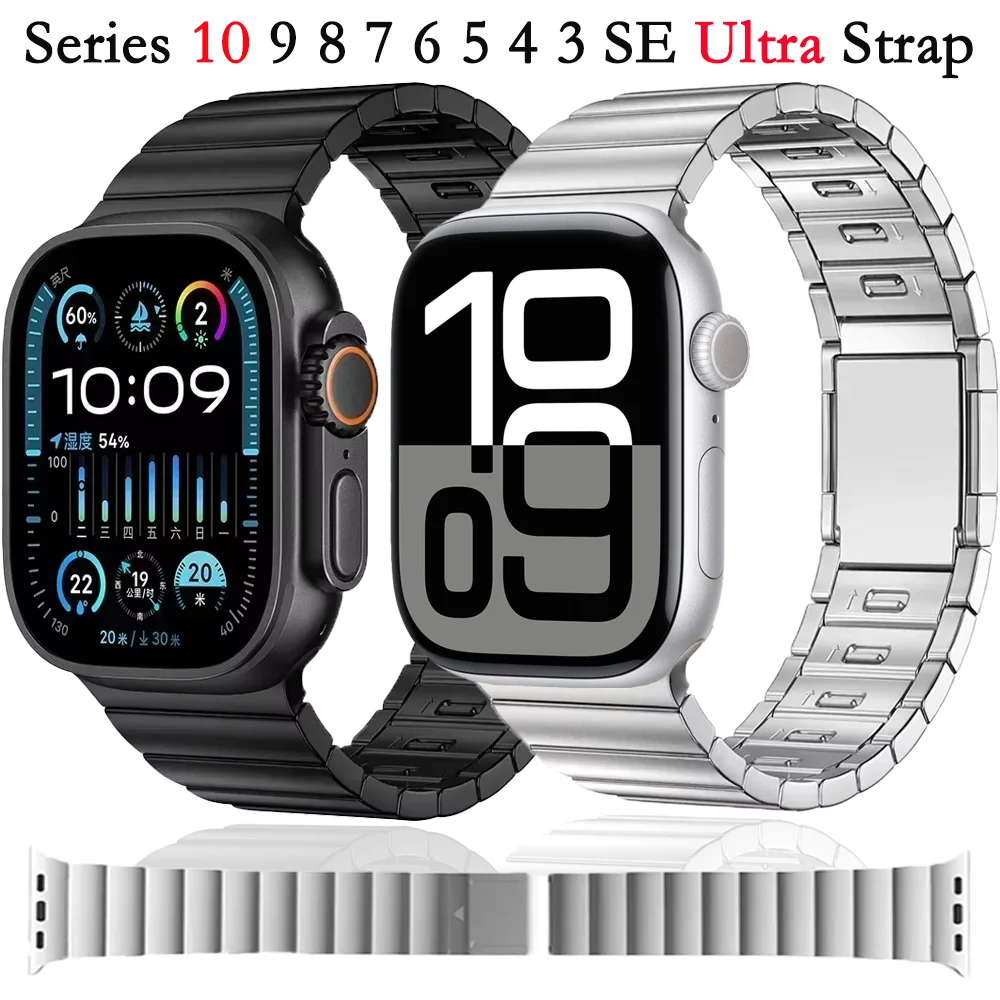 

Metal Strap for Apple Watch Ultra 2 49mm 10 46mm Magnetic Quick-release Bracelet Correa iWatch 9 8 7 6 5 4 3 45mm 44mm 42mm Band