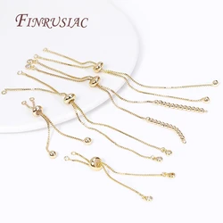 18K Banhado a Ouro Caixa Cadeia, Componente Pulseira com Inserção de Silicone, Contas para Colar DIY, Jóias Fazendo Acessórios, Atacado