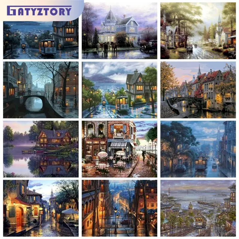 

Painting By Numbers On Canvas With Frame Diy Kit For Adults Scenery Drawing Acrylic Paint Oil Picture Of Coloring By Numbers Art