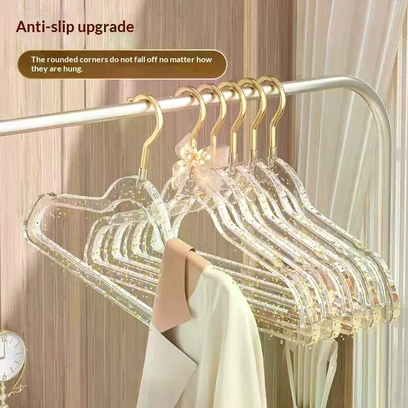 (10pcs Non Marking Anti Slip Clothes Hangers For Sparkling Girls Anti Slip And Space Saving Use)