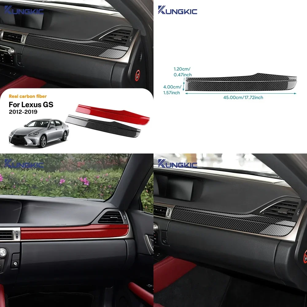 Real Soft Carbon Fiber Sticker for Lexus GS250 GS350 GS200t GS450h GS F 2012 2019 LHD RHD Car Co pilot Center Console Panel