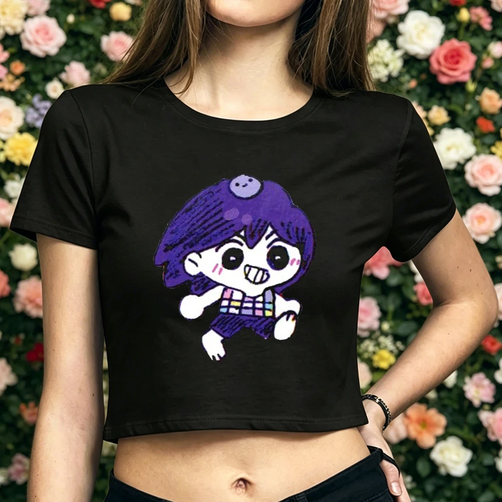 Omori crop top female gothic cute clearance sales dollette gyaru tshirt baddie summer goth