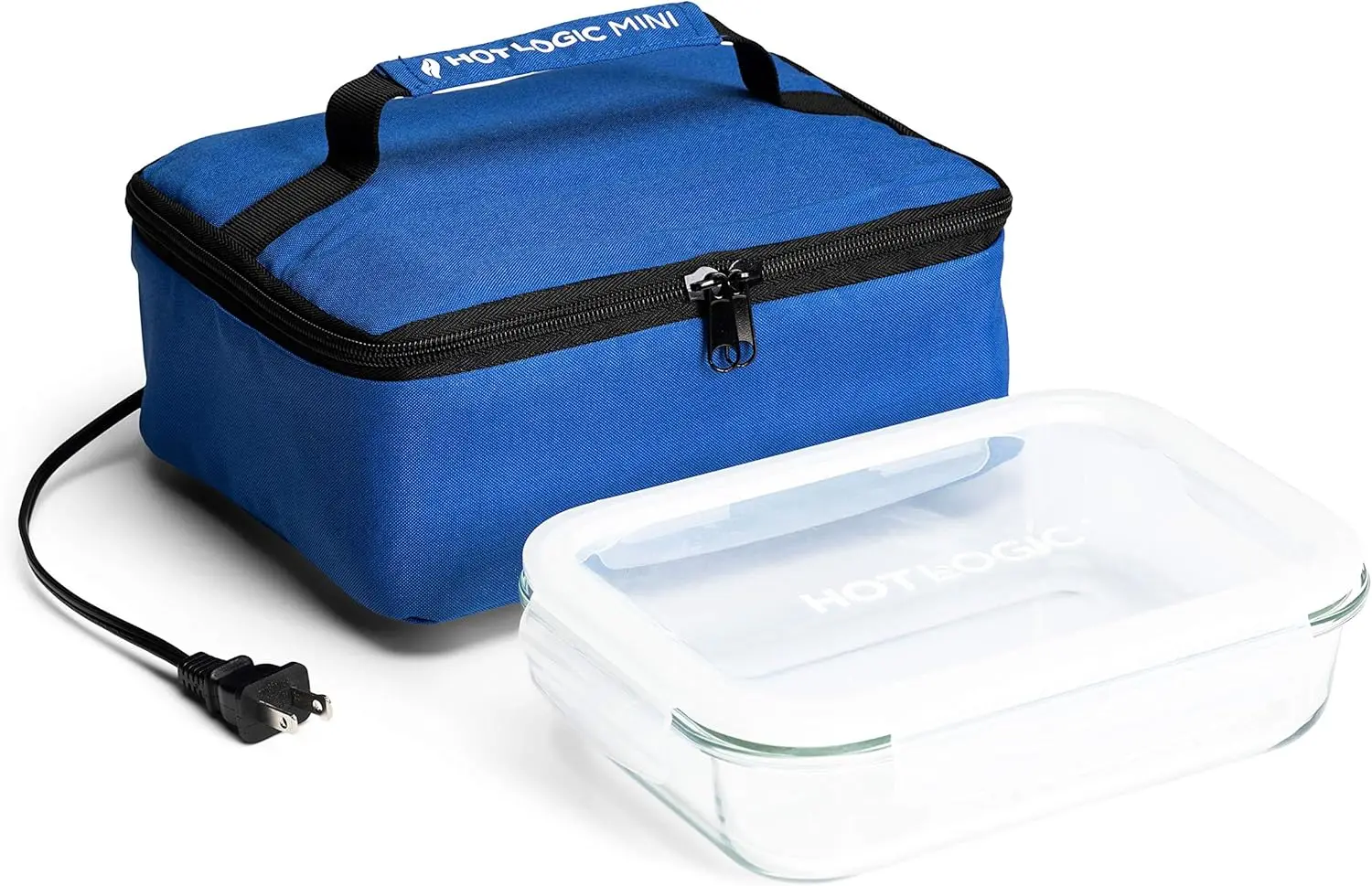 

Mini Portable Electric Lunch Box with Glass Container - Food Warmer for Adults, Reheat & Keep Warm - Blue - 120V