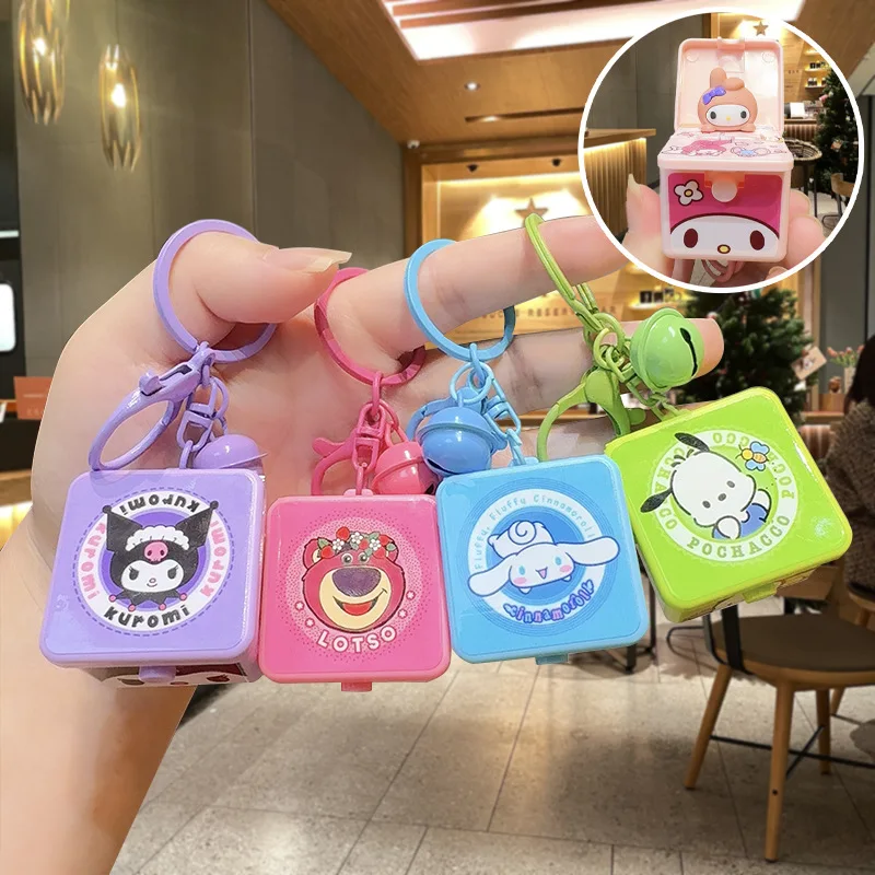 

Cartoon Sanrio Surprise Box Series Keychain Cinnamoroll Melody Backpack Pendant Kawaii Kuromi Purin Children's Festival Gift