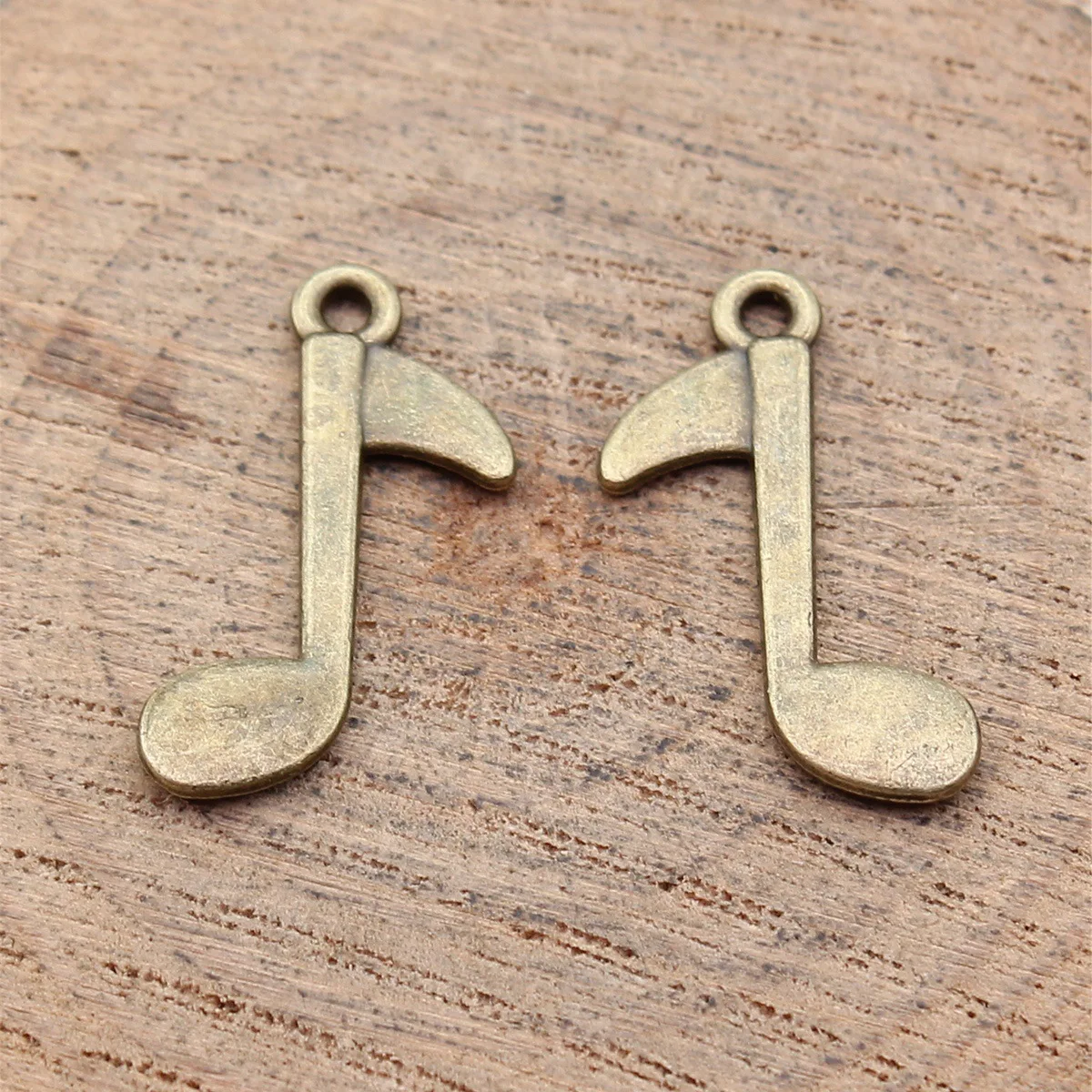 

40pcs 23x13mm(0.91x0.51inch) 2 Colors Antique Bronze Color Antique Silver Color Musical Note Charms Pendants
