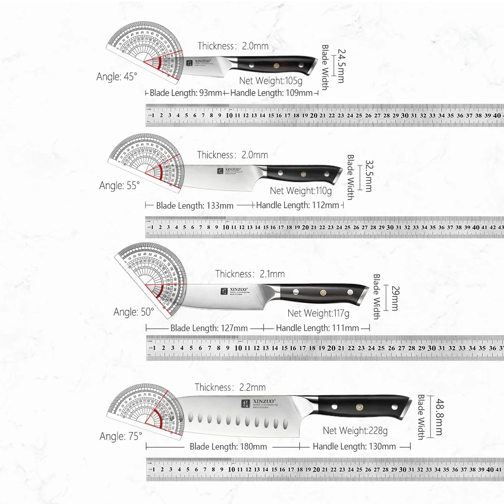 XINZUO Knife Set Ebony 3