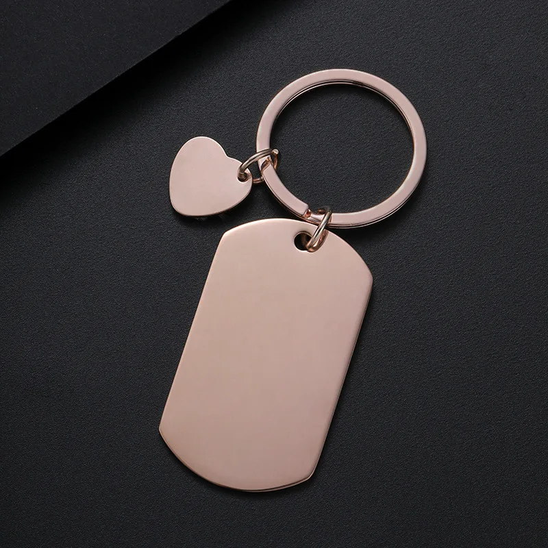 10pcs /lot Mirror Polish Stainless Steel Stamping Blank Keychain For DIY Jewelry Gift for women men Wholesale