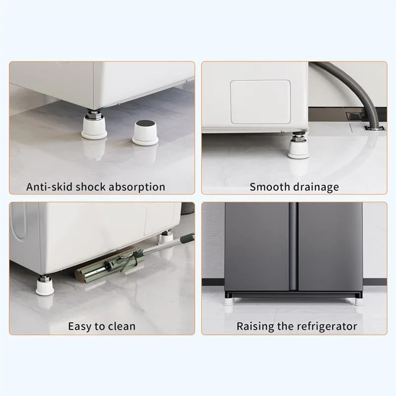 

ABKW-Self-Adhesive Anti Vibration Pads Home Furniture Feet Mat Slipstop Silent Skid Raiser Mat Universal Bumper 4Pc