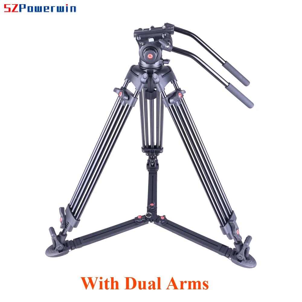 Powerwin PW-180B 180Cm 72 Inch Zware Aluminium Professionele Video Statief Met Grond Extension Vloeistof Hoofd Gimbal Camera