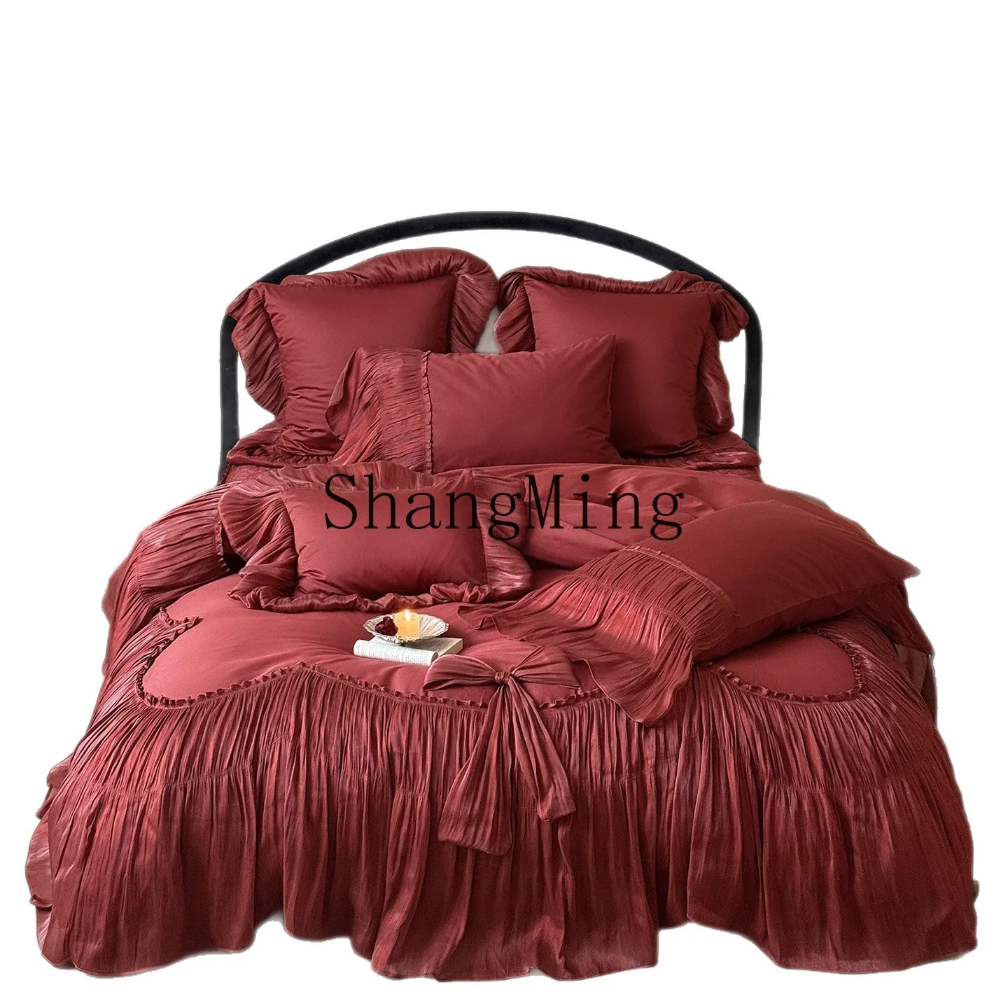 

PYH court long-staple cotton four-piece set of pure cotton vintage princess style padded bed cover high-end bedding