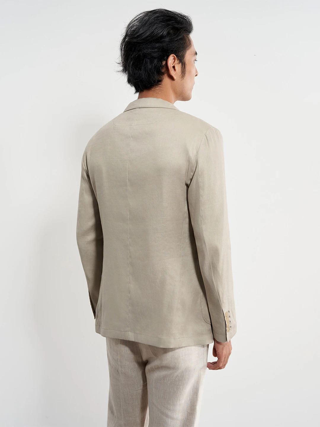 Men's 55% Linen Blazer Champagne Casual Sport Coat Wrinkle Resistant Easy Care Lightweight Breathable Jacket for Wedding Summer