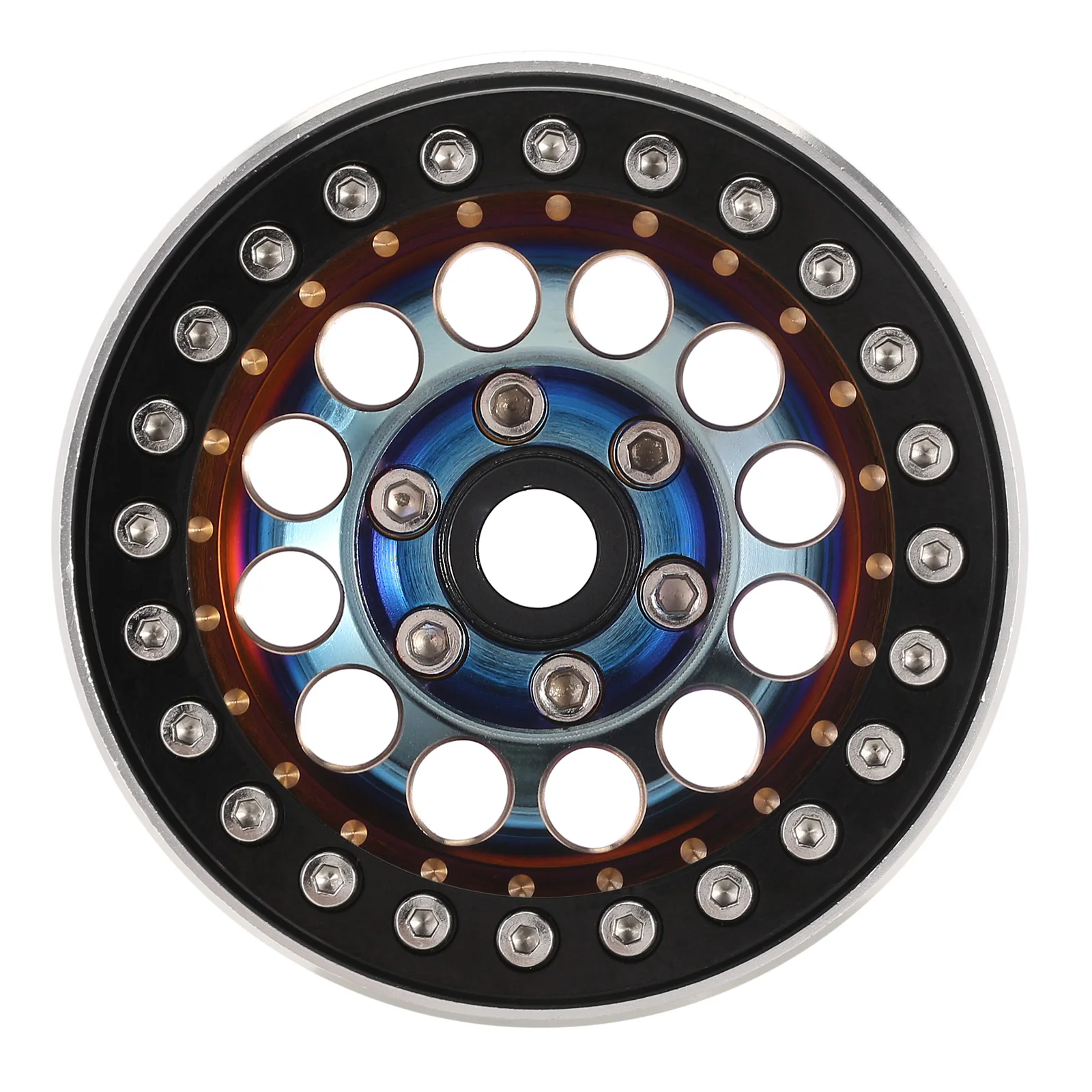 INJORA 153g Super Heavy Brass & Aluminum Deep Dish 1.9" Beadlock Wheel Rim for 1/10 RC Crawler SCX10 TRX4 VS4-10 Gen8 (W1957)