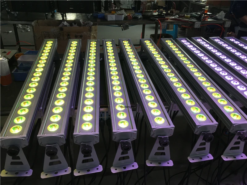 4 pieces Point control 18x15w 5 in1 led wall washer light waterproof dmx rgbwa washer ip65 led bar light