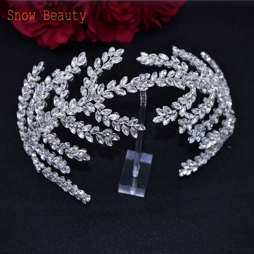 

A505 Handmade Wedding Crown Gorgeous Crystal Bridal Headpiece Hair Shiny Accessories sweet Crystal soft Jewelry girls Tiara