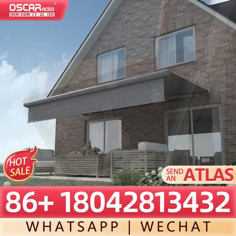 مظلة من الألومنيوم مع ذراع قابل للطي وجهاز تحكم عن بعد ومضادة للمطر للشرفة والمظلة القابلة للسحب في الفناء الخارجي #3