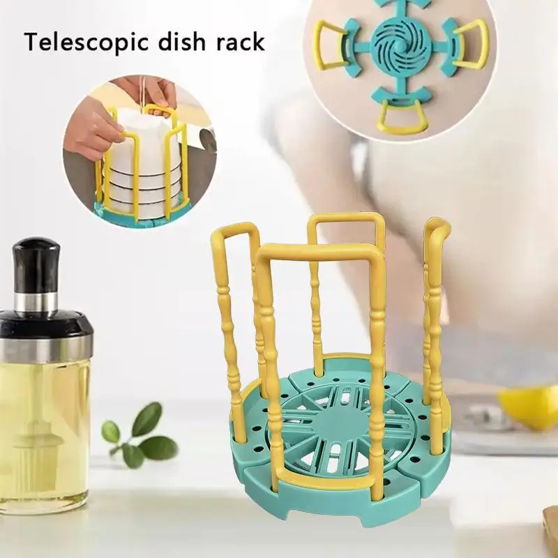 New Portable Retractable Bowl Holder Drain Removable Cabinet Dishes Storage Rack Water Cup Kitchen Organizer view 5