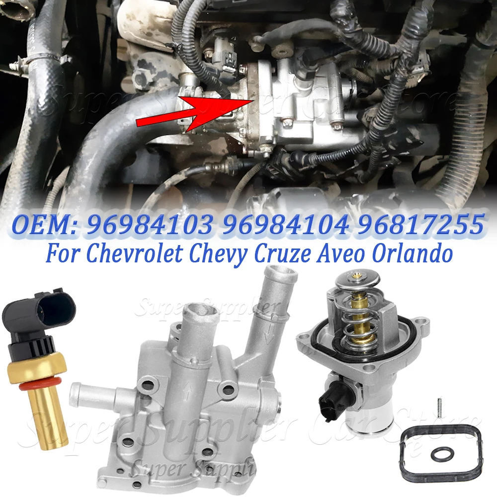 Aluminum Engine Coolant Thermostat Housing For Chevrolet Chevy Cruze Aveo Orlando / Opel Astra Zafira Signum 96984103 96817255