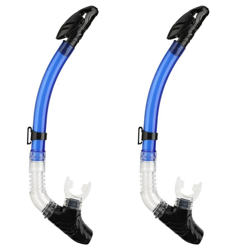 

2X Full Dry Diving Snorkel Breathing Tube With Silicone Mouthpiece Swimming Snorkel Diving Equipment