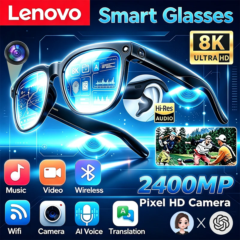 Smart Glasses Lens - Lenovo New 2400MP AI Smart Glasses