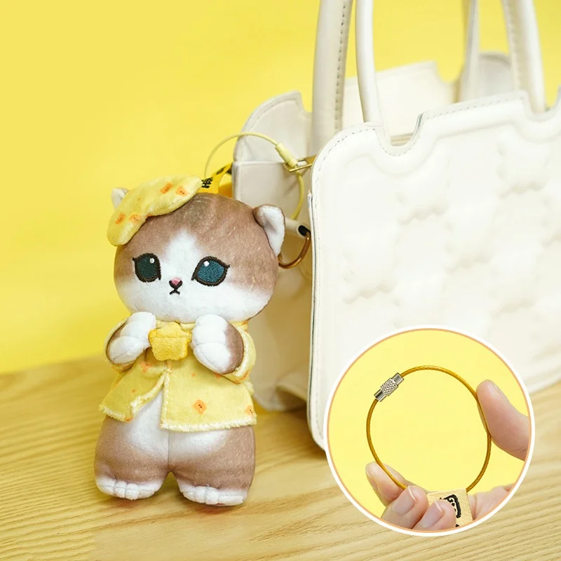 Mininstants-Mofusand authentique Kawaii Shlavabo Cat, One -du-Status Series, Plush Butter Pendant, Cute Backpack Pendant Keychain, 13cm