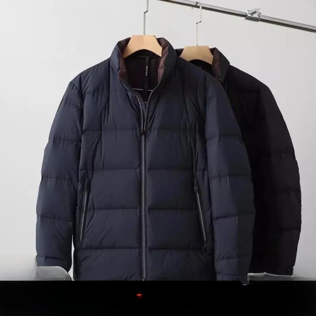 

Высоко свободный мужской пуховый Jaet Pure Color Bfled Filling Теплый модный воротник-стойка Du down Jaet