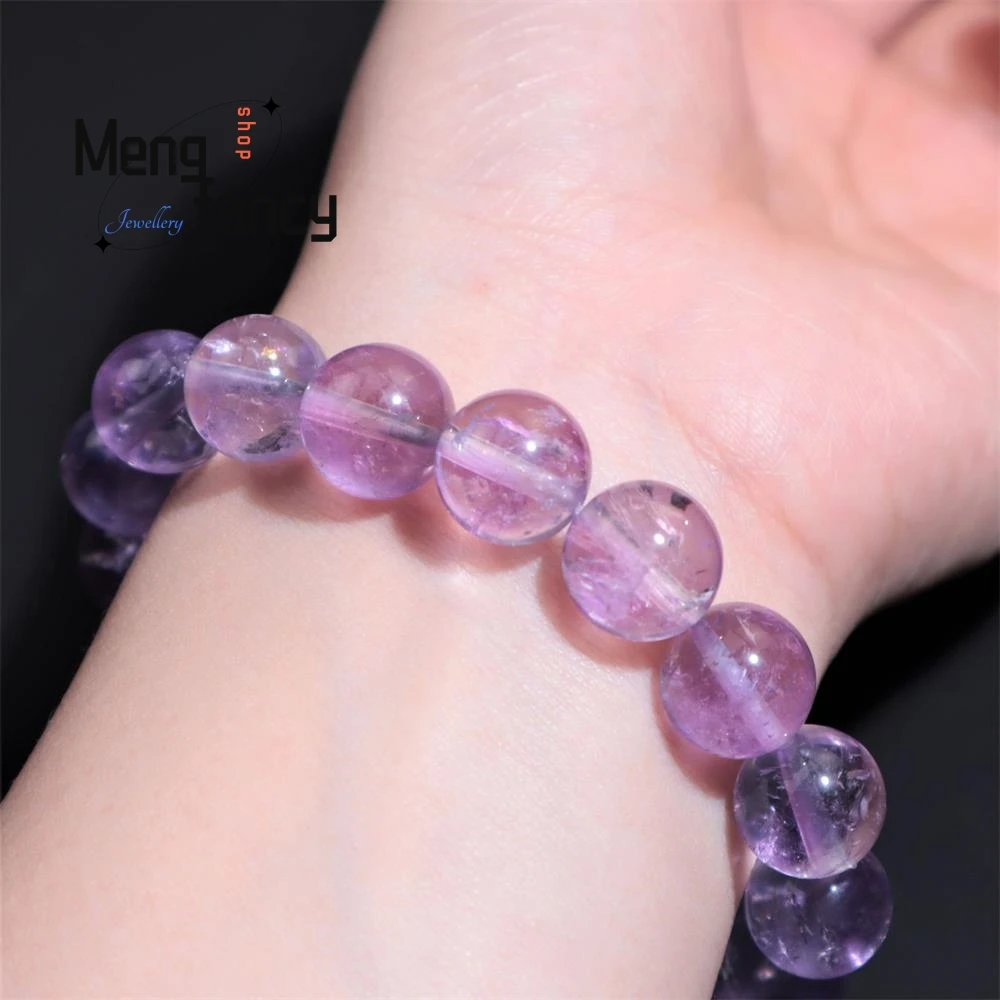 Pulsera de amatista de hielo triturado de cristal Natural, joyería de moda de alto grado Simple y elegante, regalos de vacaciones para niñas jóvenes sexys