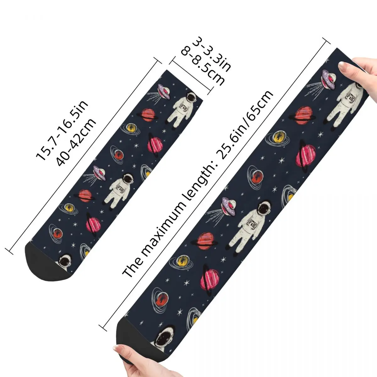 Funny Happy Men's Socks Fixed Star Retro Harajuku Doodle Alien Hip Hop Novelty Crew Crazy Sock Gift Pattern Printed